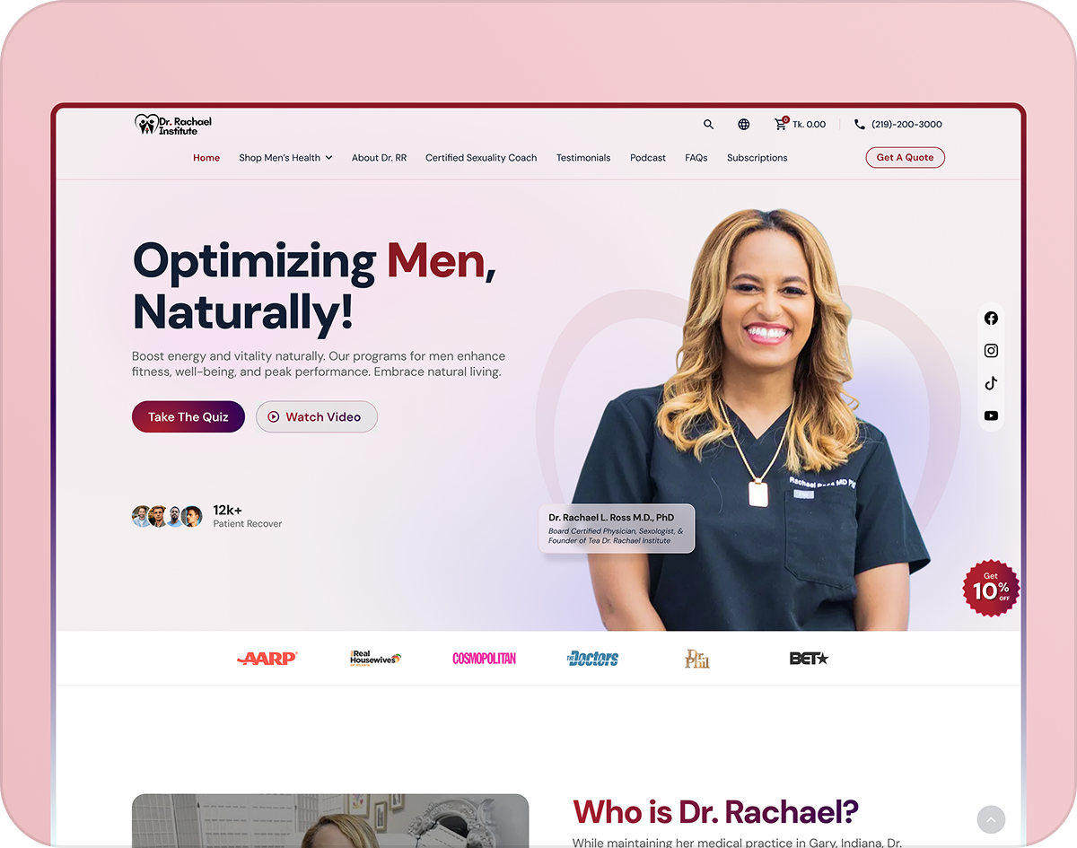 Dr. Rachael Institute Website Redesign